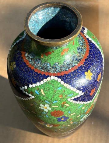 Vaas - Brons - Japan - Japanse cloisonné-vaas (Zonder