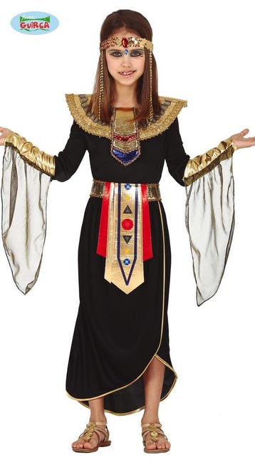 Cleopatra Kostuum Kind  Zwart, Kleding | Dames, Ophalen of Verzenden, Nieuw