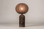 Rietveld Tafellampen - Bruin - Stof, Marmer, Verzenden, Nieuw