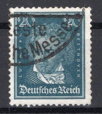 Duitse Rijk 1926 - Beethoven 20 Pfennig watermerk liggend, Gestempeld