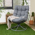 Draaistoel voor buiten – antraciet - 67 x 82 x 91 cm |, Verzenden, Nieuw, Grijs