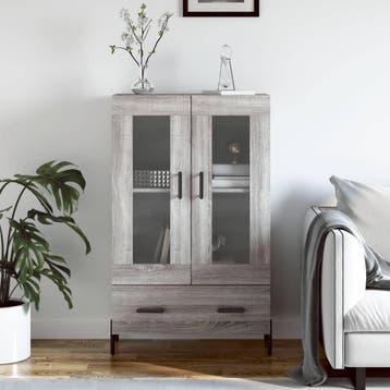 vidaXL buffetkast 69,5x31x115 cm bewerkt hout grijs sonoma, Verzenden, 100 tot 150 cm, Nieuw, 50 tot 100 cm