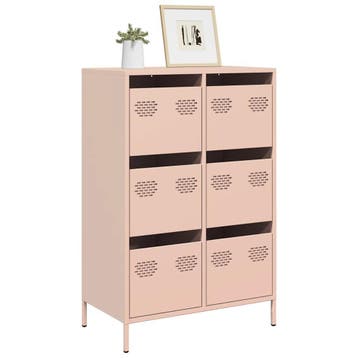 vidaXL buffetkast 68x39x101,5 cm staal roze, Minder dan 50 cm, Verzenden, 100 tot 150 cm, Nieuw