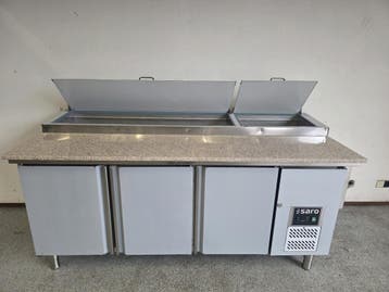 Saro SH 2000 Pizzawerkbank met saladette, granieten werkblad, Gebruikt