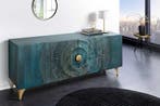 Handgemaakt dressoir GOLDEN SUNSET 180cm turquoise goud, Ophalen of Verzenden, Nieuw