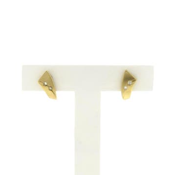 Gouden oorstekers met diamant; 0,02 ct. (Oorbellen), Gebruikt, Ophalen of Verzenden, Met edelsteen, Goud