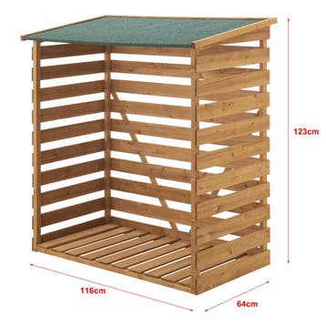 [en.casa] Houten brandhout rek houtopslag 116x64x123 cm, Verzenden