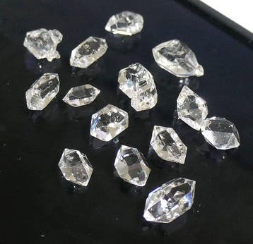 Kwarts biterminé, type Herkimer-diamant Kristalen- 4.96 g, Verzamelen, Mineralen en Fossielen
