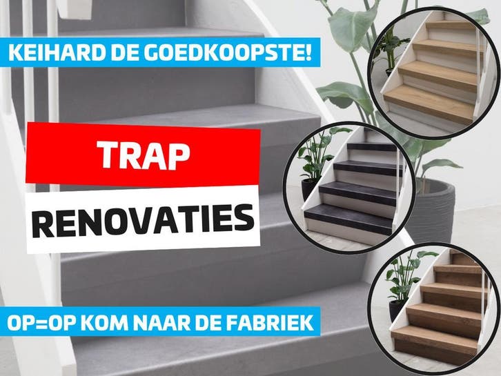 Betonlook PVC traprenovatieset v.a. €475 excl. btw, Huis en Inrichting, Stoffering | Vloerbedekking, 75 m² of meer, Beige, Bruin
