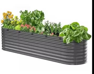Gegalvaniseerd Ovaal Verhoogd Tuinbed met Open Bodem Buiten, Verzenden, Nieuw