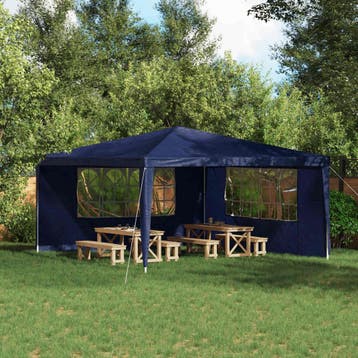 vidaXL Party Tent Zijwand 2 st 400 x 195 cm Blauw PE en, Verzenden, Nieuw