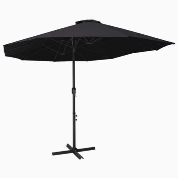 vidaXL Parasol met aluminium paal 460x270 cm zwart, Verzenden, Nieuw, Meer dan 4 meter