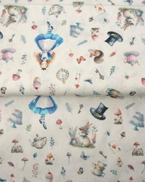 Poplin Katoen Alice Fantasie Ecru, Nieuw, Overige kleuren