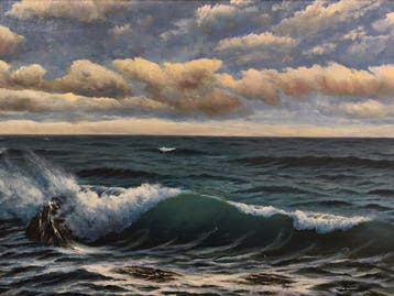 Ramon Reina (1896 - ???) - Tarde de Invierno en la costa del, Antiek en Kunst, Kunst | Schilderijen | Klassiek