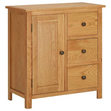 vidaXL Kast 70x35x75 cm massief eikenhout, Huis en Inrichting, Kasten | Buffetkasten, Verzenden, Nieuw, 50 tot 100 cm, Minder dan 100 cm