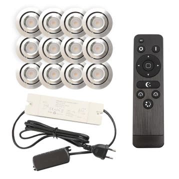 12 kantelbare veranda spots Rona, IP44, met aansluitset en, Ophalen of Verzenden, Nieuw