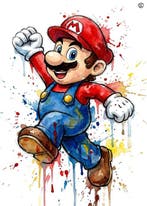 Kleury.art - Ink Splatter: Mario by Kleury.art (1/5), Nieuw