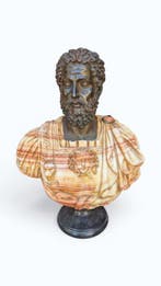 sculptuur, Busto di imperatore Marco Aurelio - 80 cm -, Antiek en Kunst
