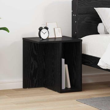 vidaXL Bijzettafel Zwart Eiken 37 x 32 x 40 cm Bewerkt hout, Verzenden, Nieuw, Minder dan 45 cm