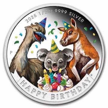 Tuvalu - Happy Birthday 1/2 oz 2025 Coincard, Verzenden, Losse munt, Zilver