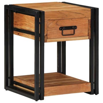 vidaXL Nachtkastje 2 st Bruin 40 x 40 x 50 cm Massief, Minder dan 45 cm, Verzenden, Nieuw, Minder dan 55 cm