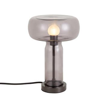 Hotel chique tafellamp gunmetal met smoke glas - Amara, Verzenden, Nieuw