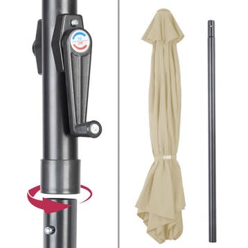 Parasol Beige Aluminium Ø300cm UV-bescherming 80+, Verzenden, Nieuw