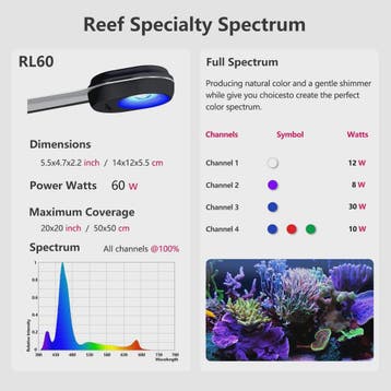 PopBloom RL60 WiFi Full Spectrum LED Aquariumlamp voor Zoutw, Verzenden, Nieuw