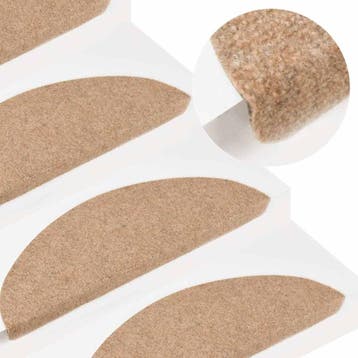 vidaXL Trapmatten zelfklevend 15 st 56x17x3 cm beige, Verzenden, Nieuw