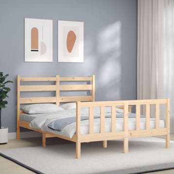 vidaXL Bedframe zonder matras massief grenenhout 140x200 cm, Bruin, Verzenden, 140 cm, 200 cm