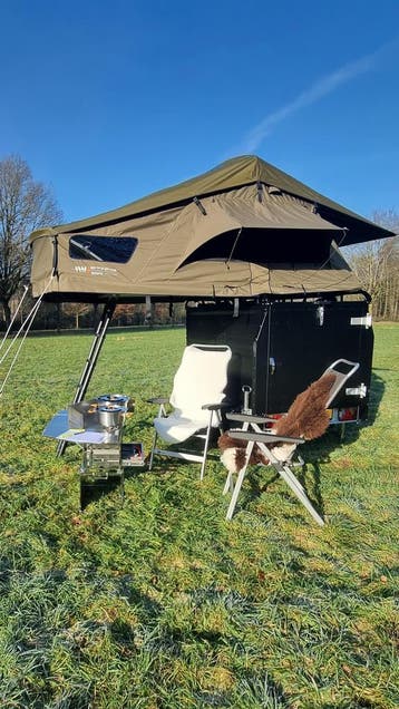 Nieuw 180L deluxe daktent Groen DTBD outdoor, Caravans en Kamperen, Tenten, Ophalen, Zo goed als nieuw, Tot en met 3