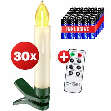 Kerstboomverlichting 30 LED Kaarsen Draadloos Warmwit, Verzenden, Nieuw