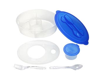 Lunchbox Salade Container met vork en lepel kunststof 7-d..., Verzenden, Nieuw