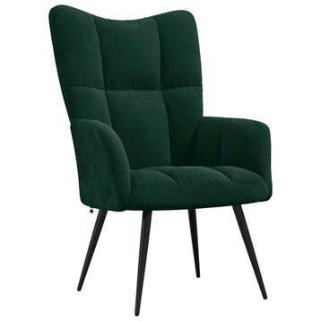 Fauteuil donkergroen fluweel | Tweedekansje | OP=OP, Huis en Inrichting, Modern, elegant, Minder dan 75 cm, Ophalen of Verzenden