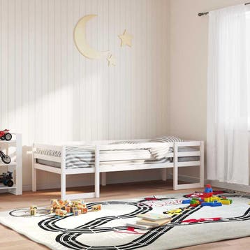 vidaXL Kinderbedframe massief grenenhout wit 75x190 cm, Huis en Inrichting, Verzenden, Nieuw, Wit, Hout