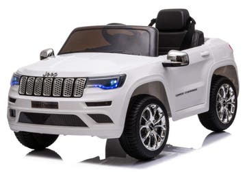 Kinderauto, JEEP GRAND CHEROKEE, wit, leder, rubber, NIEUW!, Ophalen of Verzenden, Nieuw
