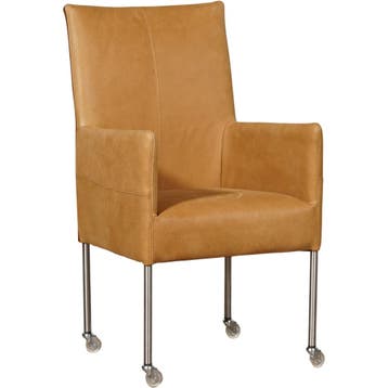 Leren eetkamerstoel Spark - Kenia Cognac (cognac) - Poten, Bruin, Nieuw, Ophalen of Verzenden, Eén