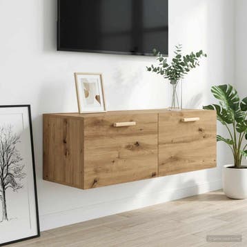 vidaXL Wandkast 100 x 36,5 x 35 cm Bewerkt hout Artisanaal, Huis en Inrichting, Kasten | Overige, Verzenden, Nieuw