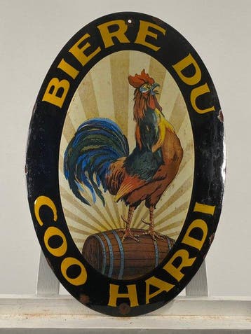 Coq Hardi - Emaille bord - 60x41 cm - Gemaakt van een dikke