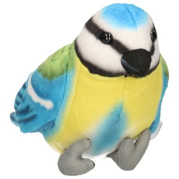 Pimpelmees knuffel - pluche - blauw/geel - 10 cm, Verzenden, Nieuw