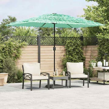 vidaXL Parasol met stalen paal 300x200x250 cm groen, Verzenden, Nieuw, 3 tot 4 meter