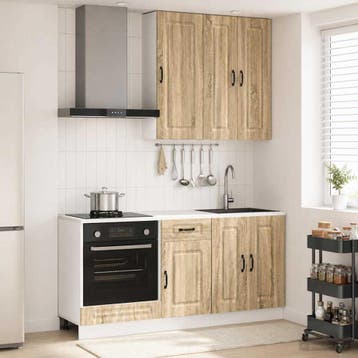 vidaXL Keukenblok KALMAR 5 st Sonoma Eiken Bewerkt hout, Verzenden, Nieuw, Bruin