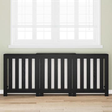 vidaXL Radiatorafdekking Zwart eiken 205 x 21,5 x 83,5 cm, Verzenden, Nieuw