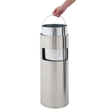 Afvalbak + Asbak | RVS | 12.5L | Open | Ø250x610(h)mm V-Part, Verzenden, Nieuw in verpakking