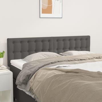 vidaXL Hoofdborden 144x5x78/88 cm kunstleer grijs, Verzenden, Nieuw, Grijs, Overige materialen