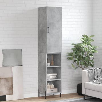 vidaXL buffetkast 34,5x34x180 cm bewerkt hout betongrijs, Huis en Inrichting, Kasten | Buffetkasten, Minder dan 50 cm, Verzenden