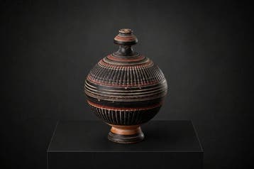Oud-Grieks Keramiek pyxis - 13 cm