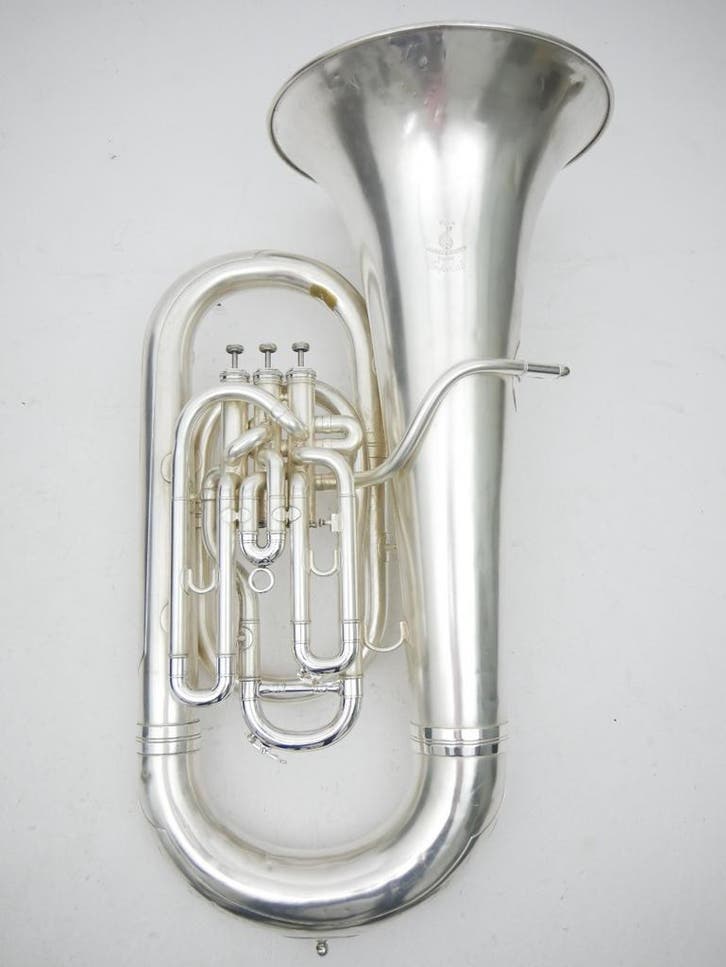 Es Bas Besson Imperial Gecompenseerd Mat verzilverd #1977, Muziek en Instrumenten, Blaasinstrumenten | Tuba's, Es-tuba, Gebruikt