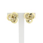 Vintage bicolor gouden oorclips als knoop (Oorbellen), Ophalen of Verzenden, Gebruikt, Overige kleuren, Goud
