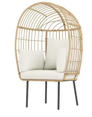 Grote Rotan Loungefauteuil – Eivormig en Weerbestendig, Verzenden, Nieuw